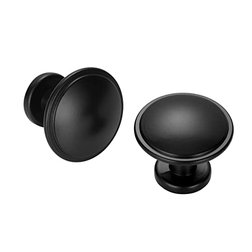Voolan 30 Stück 3,8 cm Küchenschrankknöpfe, massive, matte schwarze Griffe für Schrank, Schrank, Badezimmer, Kommode, Schubladengriffe Cover