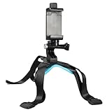 Helmhalterung Motorrad mit Gebogenem Kinn für Action-Kameras, Kompatibel mit GoPro Hero 12/11/10/9/8/7/6, DJI Osmo, Insta360, Rutschfestes Silikon, Ideal für POV-Aufnahmen, Robust und Einstellbar