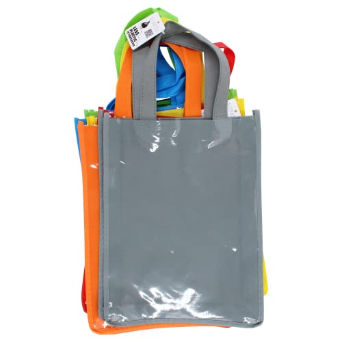 SODERTEX - Lot Sac Shopping PP Non tissé AVCE Soufflet + fenêtre PVC Transparente Format A4 - 23 x 31 cm - 6 pcs - 6 Coloris Assortis - L700987 - Loisir créatif Cover
