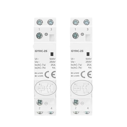 Contacteur de puissance 25A GYHC 2P 1NO1NC bobine 24V DC pour circuit AC 220V