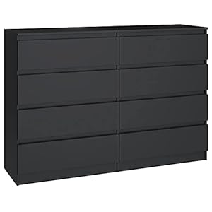 3xeliving Dressoir DEMII met 8 laden in 4 kleurvarianten, 120 cm, zwart