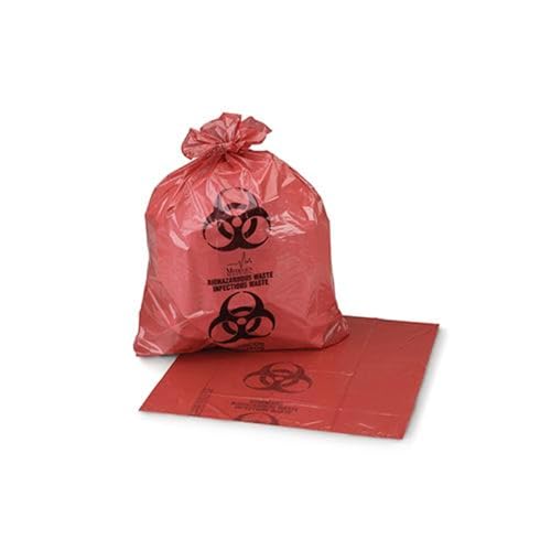 Image of Medegen Medical Products 173 Red /Black Bio-Hazardous Waste Bags, 2 mil (Pack of 100)