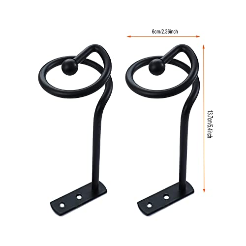 Curtain Holdbacks Window Drape Holder Hook Tiebacks for Window Sheer and Blackout Panels Decorative Draperies Metal Set of 4 Black