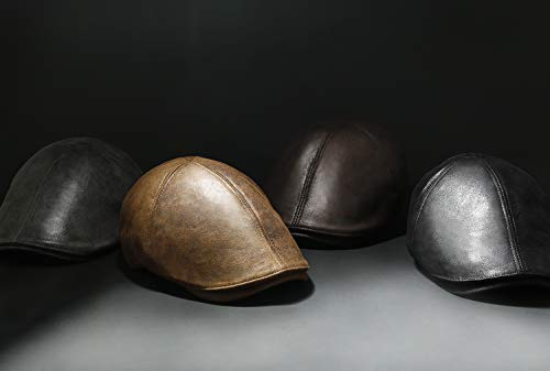 Ililily New Men¡¯S Flat Cap Vintage Cabbie Hat Gatsby Ivy Caps Irish Hunting Hats Newsboy With Stretch Fit - 001-2, Black, One Size #TOP6