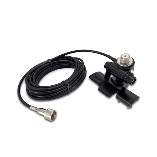 FMUSER Car CB Antenna Mount Bracke,Mobile Antenna Clip Mount Base with 20ft RG58 PL259 to SO239 Coaxial Cable for Truck Installation