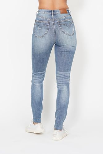 Judy Blue High Waisted Vintage Shield Pockets Skinny Jeans for Women - Comfort Stretch Denim, Classic Fit - 888714