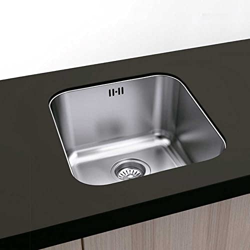 Gresinex | Fregadero Cocina Roma Bajo Encimera y Sobre Encimera | 1 Seno | 20 cm Profundidad - Acero Inoxidable Aisi 304 (Sin Tabla de Corte, 45x40) Cover