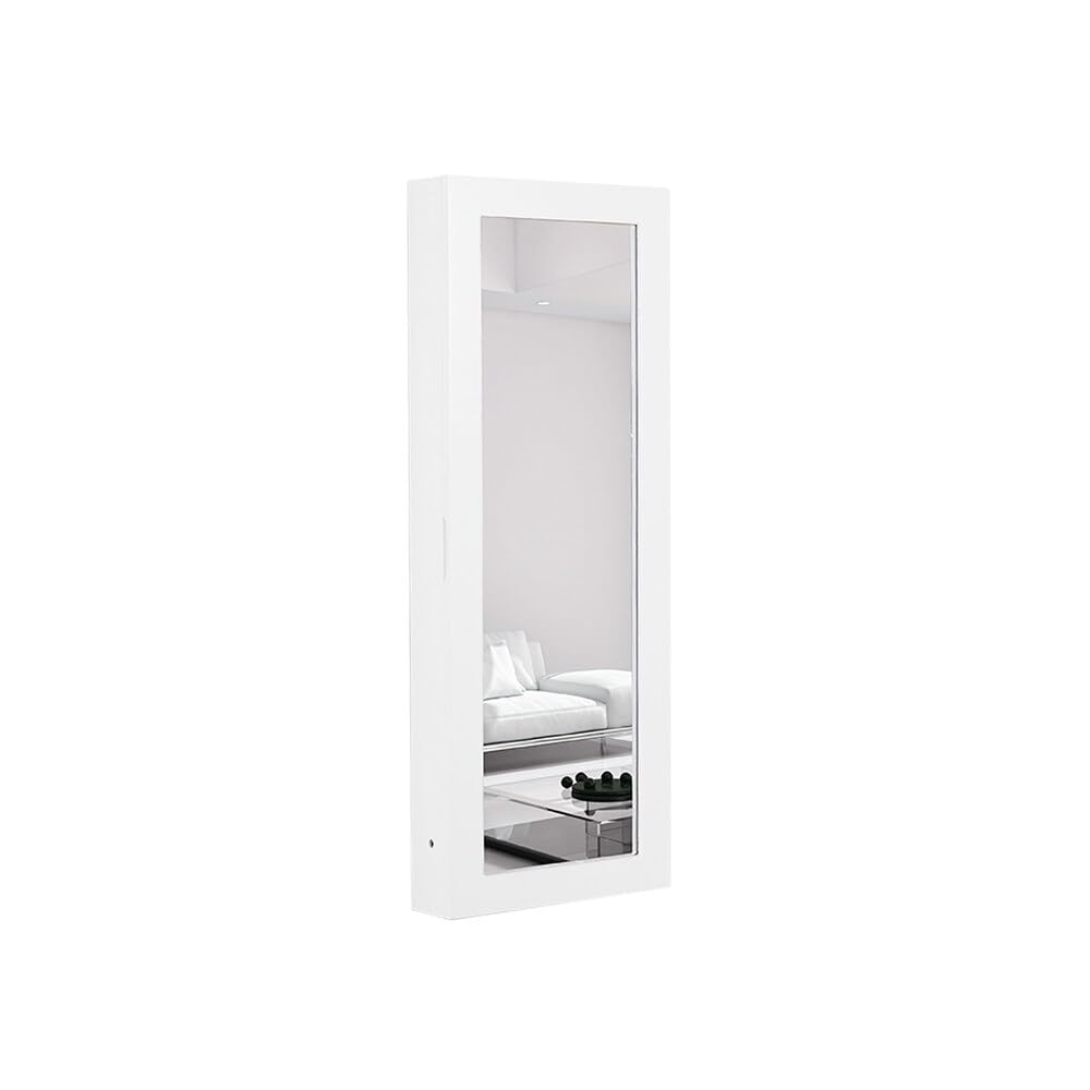 Wandbügelbrett mit Schrank, MDF, Weiß, 95.5 x 35.5 x 9.5 cm