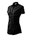 Produktbild Adler Elegante Damen Bluse Kurz | Vorderseite durch EIN Faltenmuster hervorgehoben | 100% Baumwolle | pflegeleicht | bis Größe XXL (214-Schwarz-L)