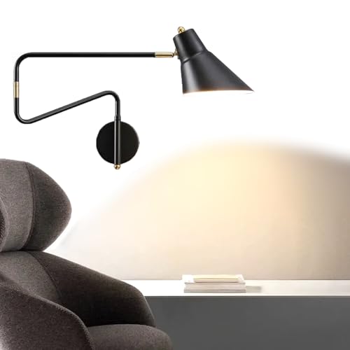 Aplique de pared sin obras con tres luces y cable de 65 pulgadas para lectura