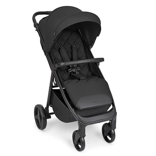 KikkaBoo Silla de Paseo Ligera URBAN, Carrito Bebe Desde Nacimiento Hasta 22 kg, Plegado con Una Mano, Compacto, Ruedas EVA Con Suspensión, Manillar Ajustable, Negro