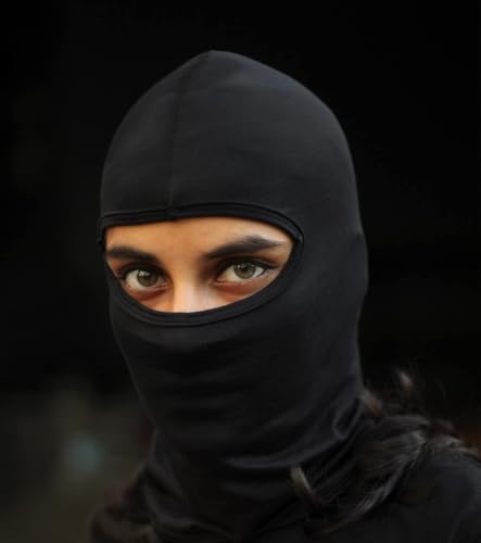 Image of 66BHP Balaclava Face Mask for Bikers - 95% Cotton Breathable Riding Mask for Men & Women, Anti-Dust Full Face Cover for Motorcycle, Biking, Cycling & Helmet Base Layer (Black)