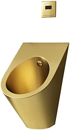 Golden Wall-Mounted Urinal, 304 Stainless Steel Induction Flushing Urinal, Urinal with Non-Contact Flushing Valve, Suitable for Shopping malls, Hotels, prisons