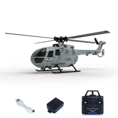 TOUCAN RC HOBBY RC ERA 1/48 C186 - Helicóptero teledirigido (plástico, 2,4 GHz, batería de 7,4 V, mantenimiento de altitud, diseño resistente a los impactos)