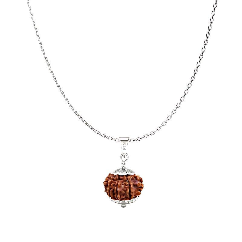 Silver Rudraksha Pendant with Silver Chain
