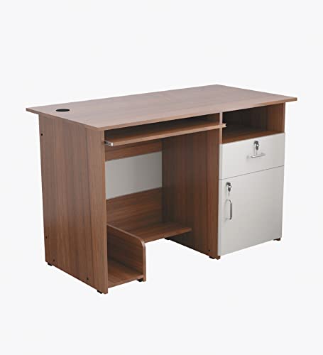 Image of COUCH CULTURE Danny Engineered Wood Study Table | Multi-Purpose Study Table | Computer Table for Students | Office Table with Drawers | Desk for Work from Home | 1 Year Warranty - Leon Teak