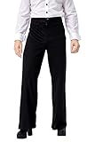Men's Retro 70S Disco Fever Black Flared Pants Adult Vintage Trousers Bell Bottoms (Medium, Black)