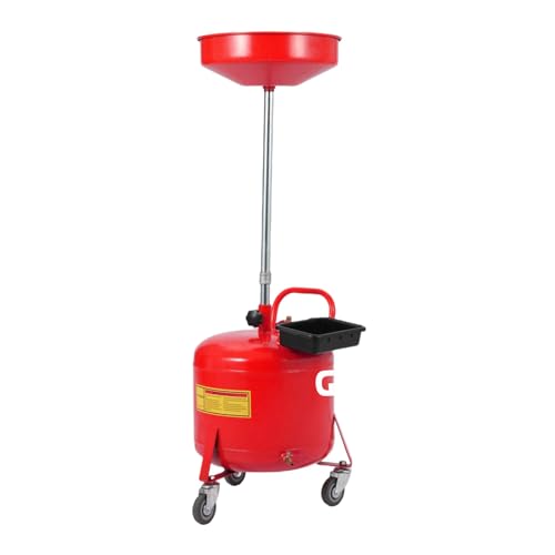 Garvee 8 Gallon Portable Waste Oil Drain Tank Oil Lift Drain Pan Air Operated Drainer Fluid Fuel Drainage Adjustable Funnel Height with Wheels