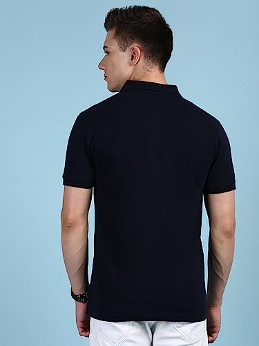 Image of Lux Cozi Men's Half Sleeve Soild Casual Regular Fit T-Shirt with Chest Pocket | Polo Tshirt for Men