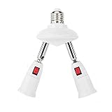 360 Degrees Adjustable 2 in 1 E26/E27 Splitter Socket Adapter. E26/E27 Standard LED Bulbs 360 Degree