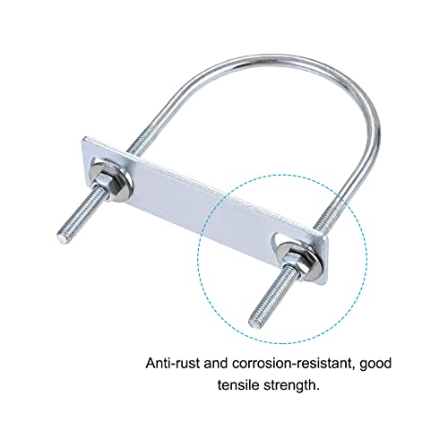 Image of METALLIXITY U Bolts 2 Sets (M6x70x120mm), Round U Bolt Steel with Accessories - for Construction, Pipe