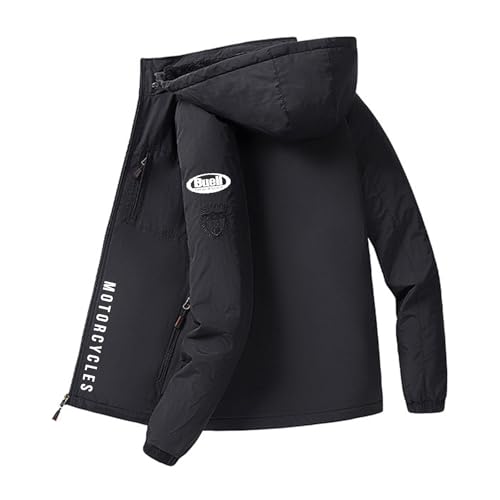 HGABSCKC Down Jacket Chaqueta Bu-ell, Cremallera Bolsillos Plumiferos, para exteriores, otoño e invierno, días fríos y lluviosos(Black,M)