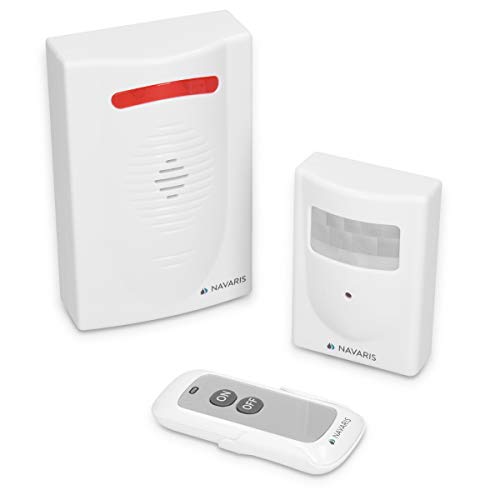 Navaris Wireless Driveway Alarm System - Outdoor Security Alert with Siren and Lights - Includes PIR Motion Sensor Detector, Receiver, Remote Control Navaris Wireless Driveway Alarm System - Outdoor Security Alert with Siren and Lights - Includes PIR Motion Sensor Detector, Receiver, Remote Control