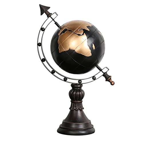 FBJAMZ Globo terráqueo Decorativo, Ideal para Oficina o Estudio, Globo de Resina con Soporte, Globo geográfico Educativo, decoración Elegante para la Sala de Estar.