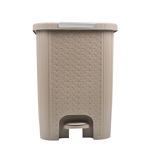 Image of FLAIR Ultra Home Pedal Trash Bin - 8L Medium Dustbin with Inner & Lid | Unbreakable Plastic, Odor Control, Lightweight | Non Garbage Smell | Perfect for Bathroom, Kitchen & Office (Beige)