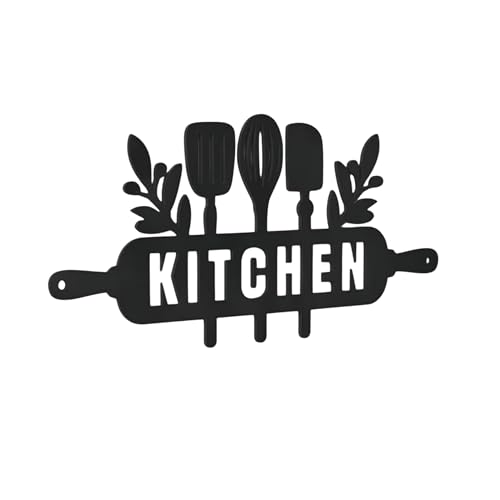 Woodlet | Kitchen Wall Hanging Sign for Home | Modern Black Kitchen Decor Wall Art | Wooden Wall Hanging for Cooking Area & Pantry