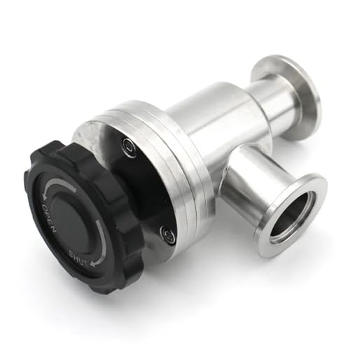 Válvula angular de vacío KF16 manual tipo flapper en acero inoxidable 5