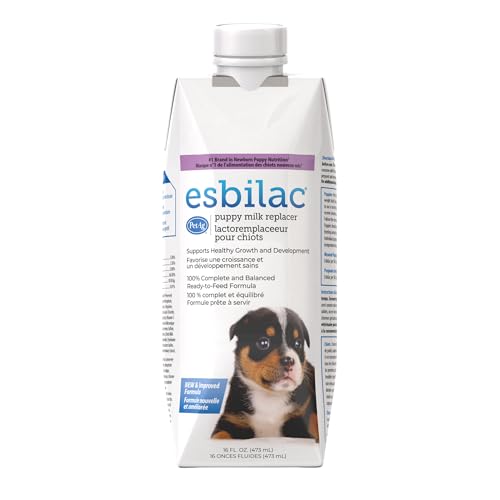 PetAg Esbilac Puppy Milk Replacer Liquid - 16 oz - Resealable, Ready-to-Feed Formula with Vitamins for Newborn Puppies to 1 year - Easy to Digest - Storable & Portable