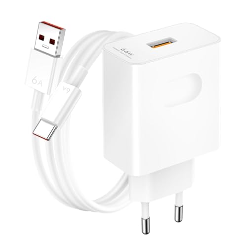Cargador USB Original Supercharge HN-110600E00 (6.0A, 66W) con Cable USB-C para Honor 50 Lite, 70 Magic5 Pro, 90, 90 Lite