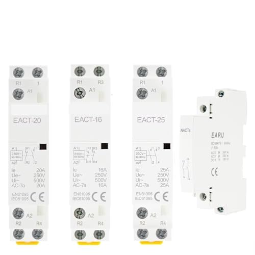 Contacteur modulaire rail DIN 12V CC 25A 2NO pour tableau électrique maison