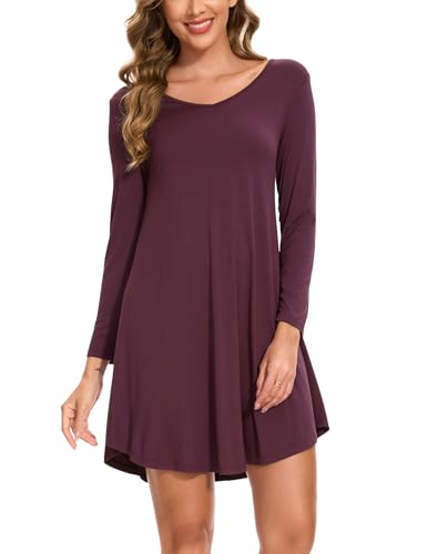 Image of GYS Womens Bamboo Viscose Nightgown Super Soft Lightweight Night Shirts for Sleeping