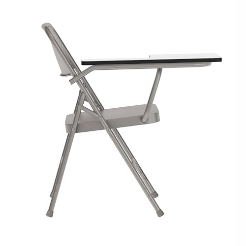 EMMA + OLIVER Premium Steel Folding Right Handed Tablet Arm Chair