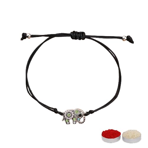 El Regalo 1PC Designer Elephant Crystal Rakhi for Brother with Roli Chawal & Message Card in Rakhi Gift Box- Rakhi for Brother/Bhabhi/Niece or Nephew (B0CF5QMSB6) Amazon Price History, Amazon Price Tracker