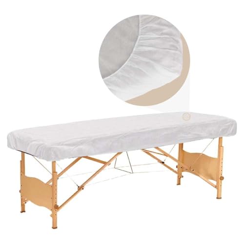 Image of NIDY Disposable Fitted Massage Table Sheets Pack of 10 | White Bed Cover