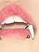 Quizzhe 1Pc Fake Wolf Teeth Piercing Labret for Women Man Piercing Lip Cuff Jewelry Fashion Trend Personalized Lower Labret Fangs Halloween Cosplay C-Shape Lip Ring (1.2*8mm)