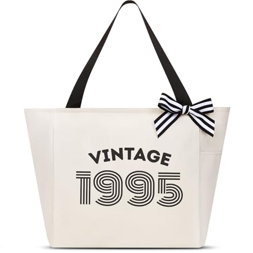 Vavabox Presentes de aniversário para mulher, bolsa de mão exclusiva de 16, 18, 30, 40, 50 e 60 anos, bolsa de mão vintage para a sua filha e mãe, Branco, L