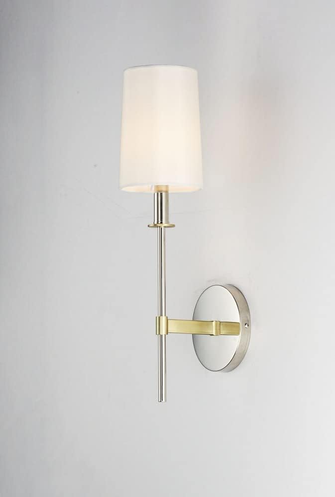 Maxim Uptown 1 Light Wall Sconce with Satin Brass/Polished Nickel Finish