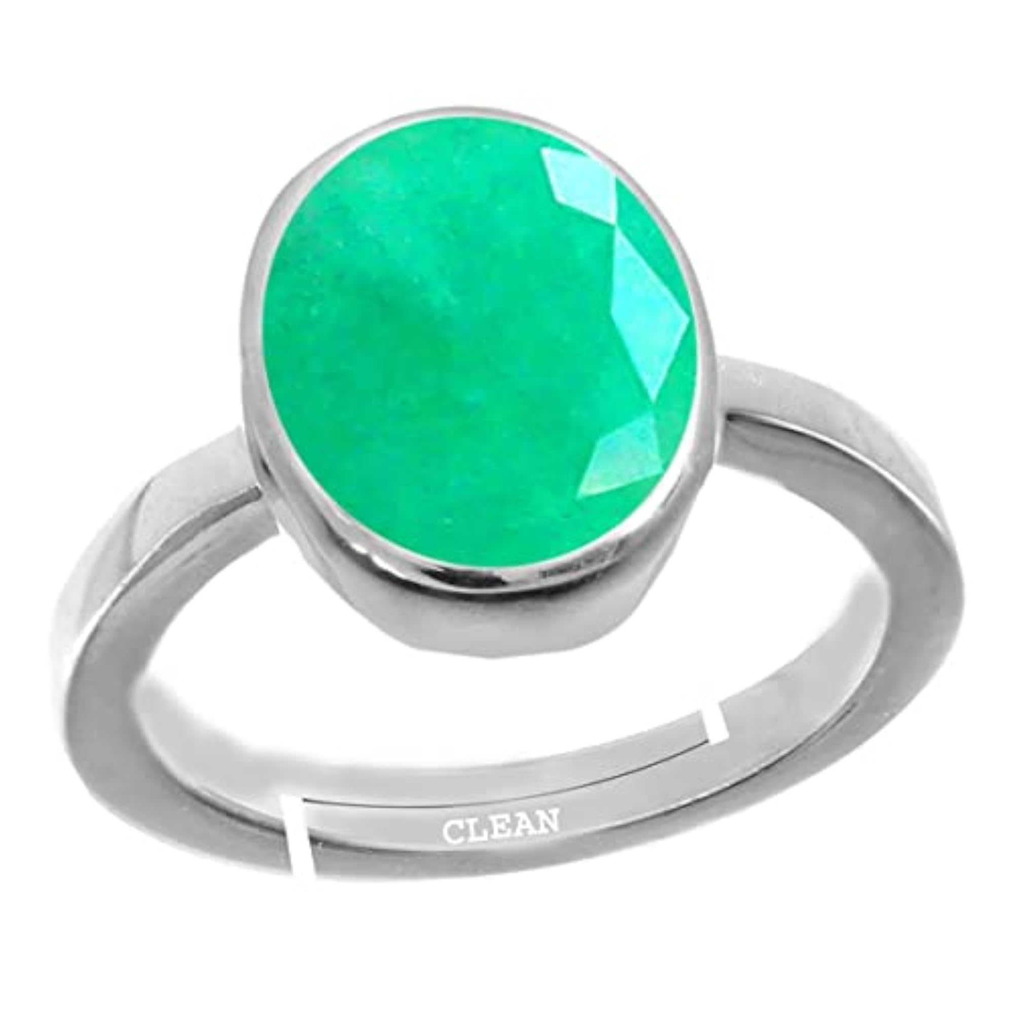 Women's Adjustable Emerald 925 Sterling Silver Ring