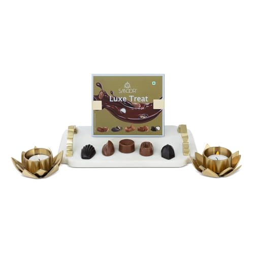 Image of SMOOR Luxe Treat Box of 5, Handcrafted Choco Assortment, Dark and Milk Choco, 50 g | Perfect for Wedding, Birthday, Anniversary, Gifting & Snacking