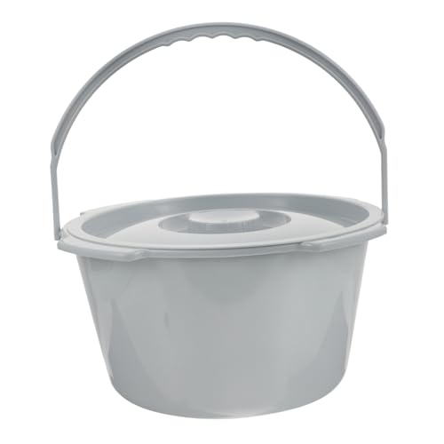 FRCOLOR 防滴バケツ便器椅子 女性用携帯小便器 チャンバー おしっこ おまる 夜 portable toilet チェア イス ハンドル付きナイトスピトゥーン 尿便器 プラスチック Grey