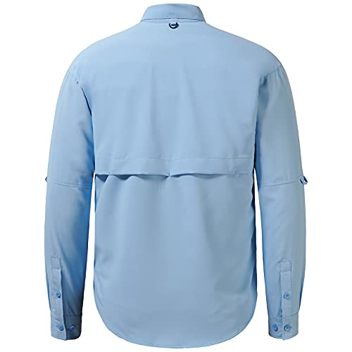 BASSDASH Men's Performance Fishing Hiking Shirt UPF 50 Button Down Long Sleeve Quick Dry FS21M2