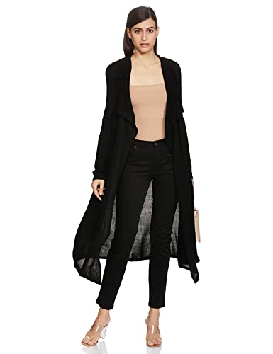 Image of BIBA Women Woollen Front Open Solid Shrug