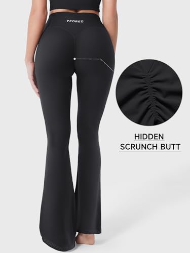 YEOREO Baverly Workout Flare Leggings for Women, 32" Hidden Scrunch Gym Yoga Pants High Waisted Casual Leggings3