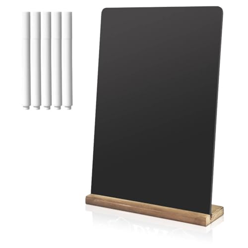 Fosinz Double-Sided Tabletop Chalkboard Set Wooden Chalkboards Store Signs for Café Menus Retail Signs Event Displays Welcome Messages Bars Weddings (11.8" Hx8.4 W Black5)