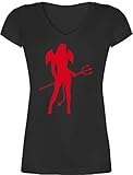 BAUMWOLL V-SHIRT: Unser cooles VNeck T Shirt besteht zu 100% aus Cotton und ist zudem in den verschiedensten Farben erhältlich. Gekämmte Baumwolle ist besonders weich und liegt angenehm und leicht auf der Haut. Das bedruckte Shirt for women ist besonders pflegeleicht und kann bei 30° auf links gedreht problemlos in der Waschmaschine gewaschen werden.