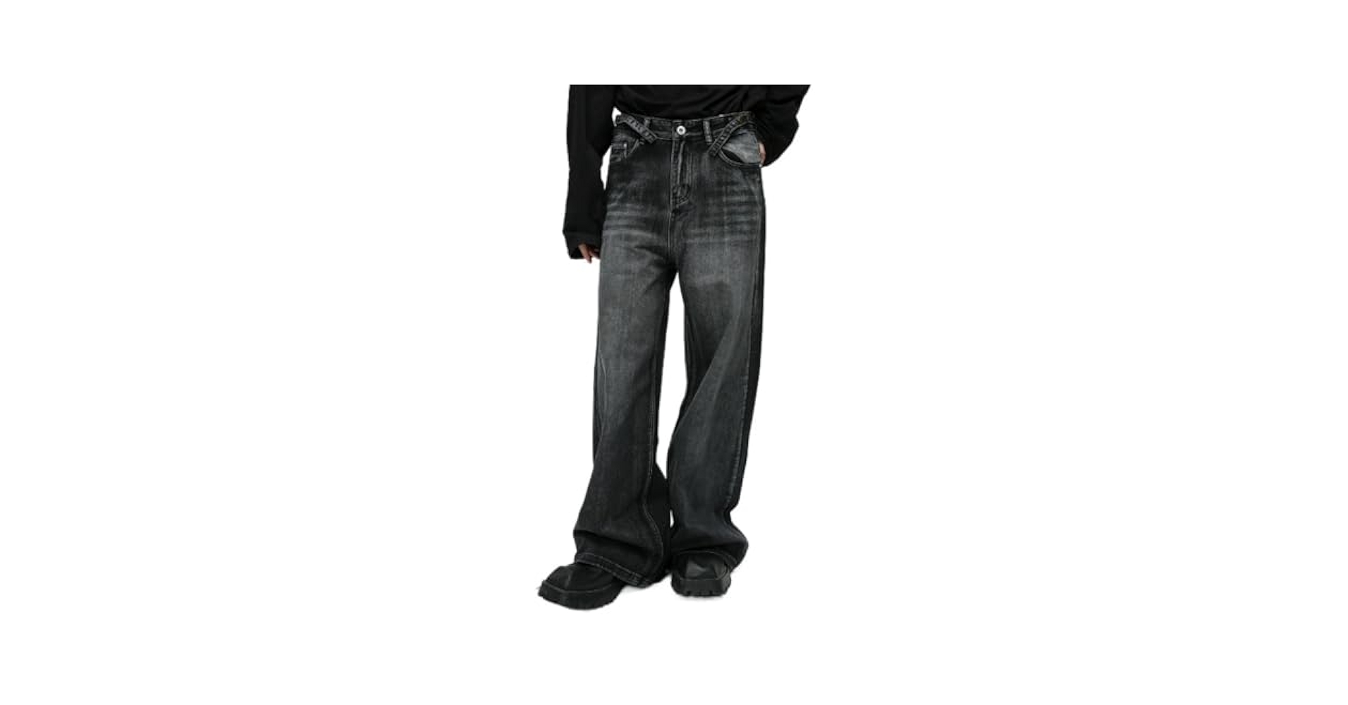Hesaco Jeans for Men - Baggy Jeans Y2k Hip Hop Skater Jeans